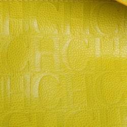 Pre Owned Carolina Herrera Neon Yellow Leather Tempo Collection Adagio Tote