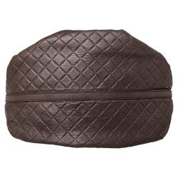 Carolina Herrera Brown Quilted Leather Tote