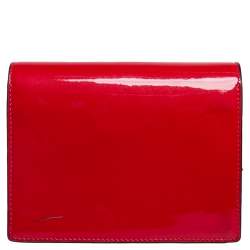 Pre Owned Carolina Herrera Red/Black Patent and Leather Crossbody Bag