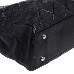 Pre Owned Carolina Herrera Black Quilted Leather Chain Tote