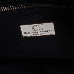 Pre Owned Carolina Herrera Black Quilted Leather Chain Tote