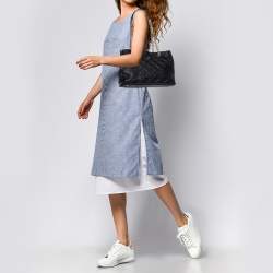 Pre Owned Carolina Herrera Black Quilted Leather Chain Tote