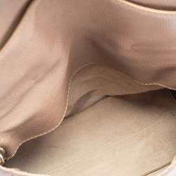 Pre Owned Carolina Herrera Beige Leather Minuetto Flap Top Handle Bag