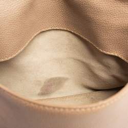 Pre Owned Carolina Herrera Beige Leather Minuetto Flap Top Handle Bag