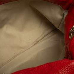 Pre Owned Carolina Herrera Red Monogram Leather Audrey Shoulder Bag