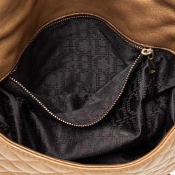 Carolina Herrera Metallic Gold Quilted Leather Chain Flap Shoulder Bag