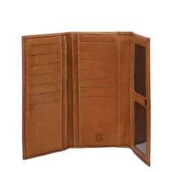 Pre Owned Carolina Herrera Brown Monogram Leather Trifold Wallet