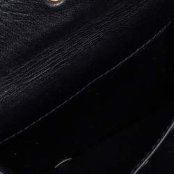 Pre Owned Carolina Herrera Black Quilted Leather Trifold Wallet