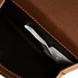 Pre Owned Carolina Herrera Beige/Brown Monogram Coated Canvas Flap Compact Wallet