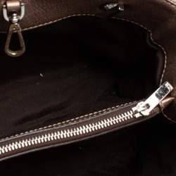 Pre Owned Carolina Herrera Metallic Copper Micro Quilted Leather Chain Tote