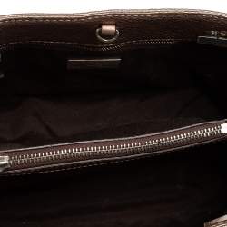 Pre Owned Carolina Herrera Metallic Copper Micro Quilted Leather Chain Tote