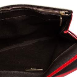 Pre Owned CH Carolina Herrera Red Signature Coated Canvas and Leather Envelope Flap Shoulder Bag