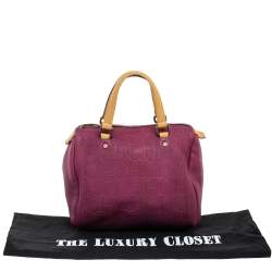 Pre Owned Carolina Herrera Pink/Beige Leather Andy Satchel