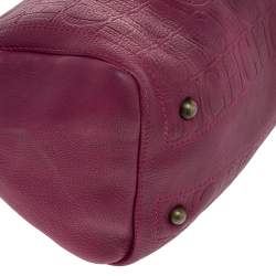 Pre Owned Carolina Herrera Pink/Beige Leather Andy Satchel