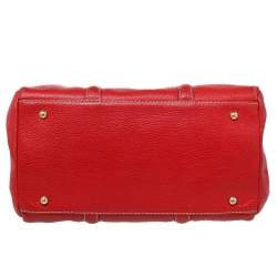 Pre Owned Carolina Herrera Red Leather Matteo Tote