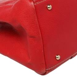 Pre Owned Carolina Herrera Red Leather Matteo Tote