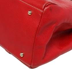 Pre Owned Carolina Herrera Red Leather Matteo Tote