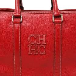 Pre Owned Carolina Herrera Red Leather Matteo Tote