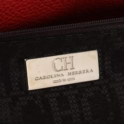 Pre Owned Carolina Herrera Red Leather Matteo Tote