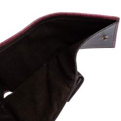 Carolina Herrera Burgundy Grained Leather Trifold Wallet