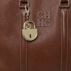 Pre Owned Carolina Herrera Brown Leather Matteo Tote