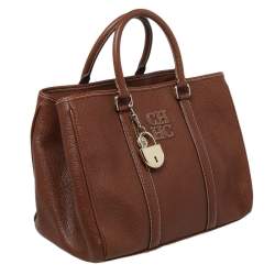 Pre Owned Carolina Herrera Brown Leather Matteo Tote