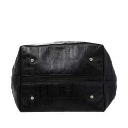 Pre Owned Carolina Herrera Black Monogram Leather Matryoshka Tote