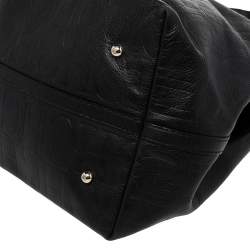 Pre Owned Carolina Herrera Black Monogram Leather Matryoshka Tote