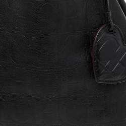 Pre Owned Carolina Herrera Black Monogram Leather Matryoshka Tote