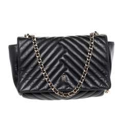 Pre Owned Carolina Herrera Black Quilted Leather Flap Shoulder Bag