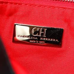 Pre Owned Carolina Herrera Black Quilted Leather Flap Shoulder Bag