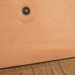 Pre Owned Carolina Herrera Beige Monogram Leather Trifold Wallet