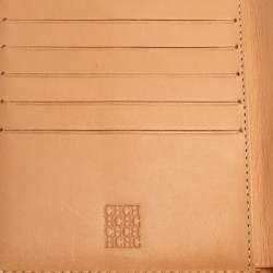 Pre Owned Carolina Herrera Beige Monogram Leather Trifold Wallet
