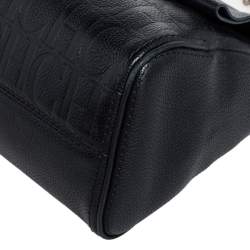 Pre Owned Carolina Herrera Black Monogram Embossed Leather Minuetto Top Handle Bag