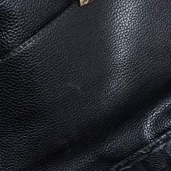 Pre Owned Carolina Herrera Black Monogram Embossed Leather Minuetto Top Handle Bag