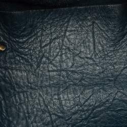 Pre Owned Carolina Herrera Teal Green Monogram Leather Matryoshka Tote