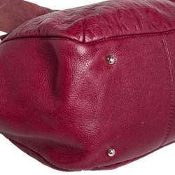 Pre Owned Carolina Herrera Maroon Monogram Leather Audrey Tote