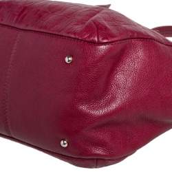 Pre Owned Carolina Herrera Maroon Monogram Leather Audrey Tote