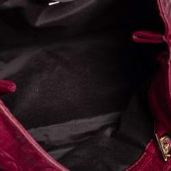 Pre Owned Carolina Herrera Maroon Monogram Leather Audrey Tote