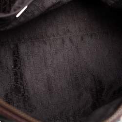 Pre Owned Carolina Herrera Brown Grained Leather Boston Bag