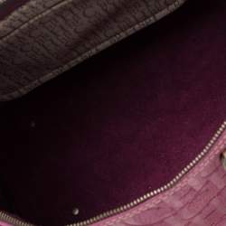 Pre Owned Carolina Herrera Magenta Monogram Leather Large Andy Boston Bag