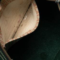 Pre Owned Carolina Herrera Green Monogram Leather Large Andy Boston Bag