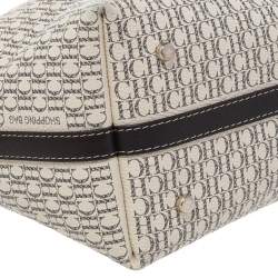 Pre Owned Carolina Herrera Cream Monogram Coated Canvas Shopper Tote