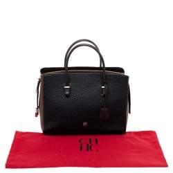 مملوكة مسبقًا CH Carolina Herrera Black/ Brown Leather Tote