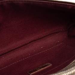 Pre Owned Carolina Herrera Metallic Embossed Monogram Leather Crossbody Bag