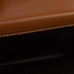 Pre Owned Carolina Herrera Tan Monogram Leather Matryoshka Lock Compact Wallet