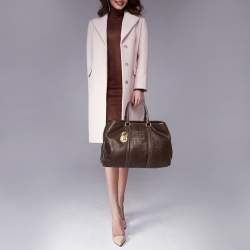 Pre Owned Carolina Herrera Brown Leather Large Matteo Tote