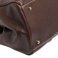 Pre Owned Carolina Herrera Brown Leather Large Matteo Tote