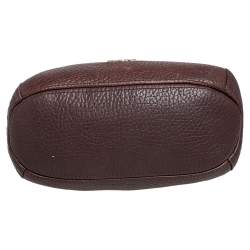 Pre Owned Carolina Herrera Dark Brown Leather Tassel Chain Shoulder Bag