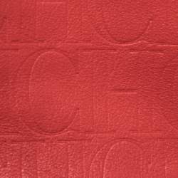 Pre Owned Carolina Herrera Red Monogram Leather Matryoshka Tote